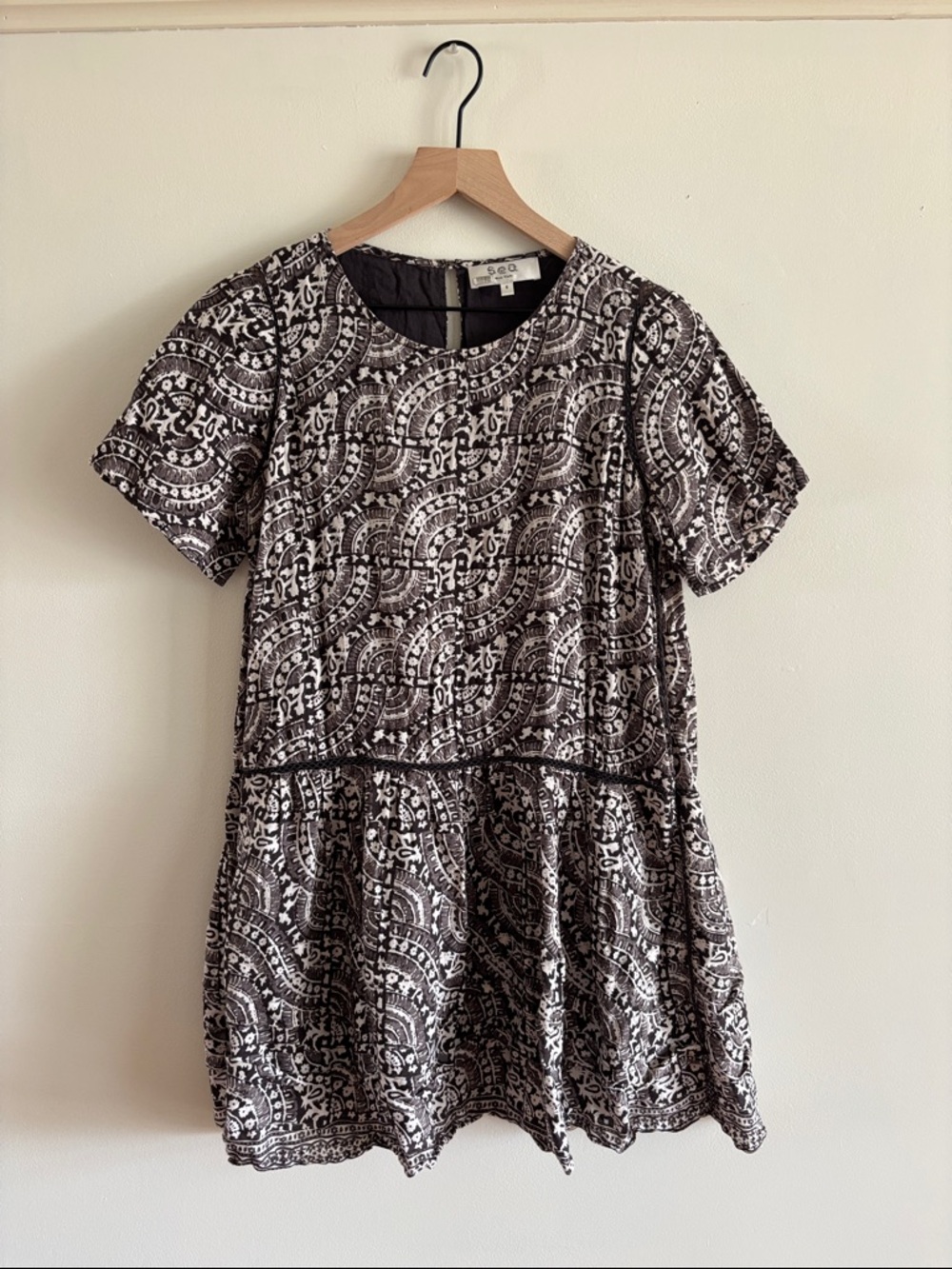 Sea New York • 100% cotton- Black and White Printed Mini Dress